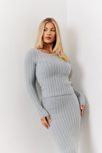 Fluffy Rib Co-Ord Knitted Jumper