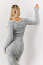 Fluffy Rib Co-Ord Knitted Jumper