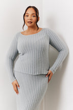 Fluffy Rib Co-Ord Knitted Jumper