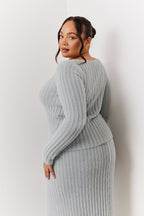 Fluffy Rib Co-Ord Knitted Jumper