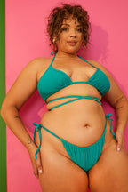 Ruched Tie Waist Bikini Bottoms