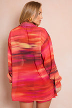 Ombre Print Chiffon Co-Ord Beach Shirt