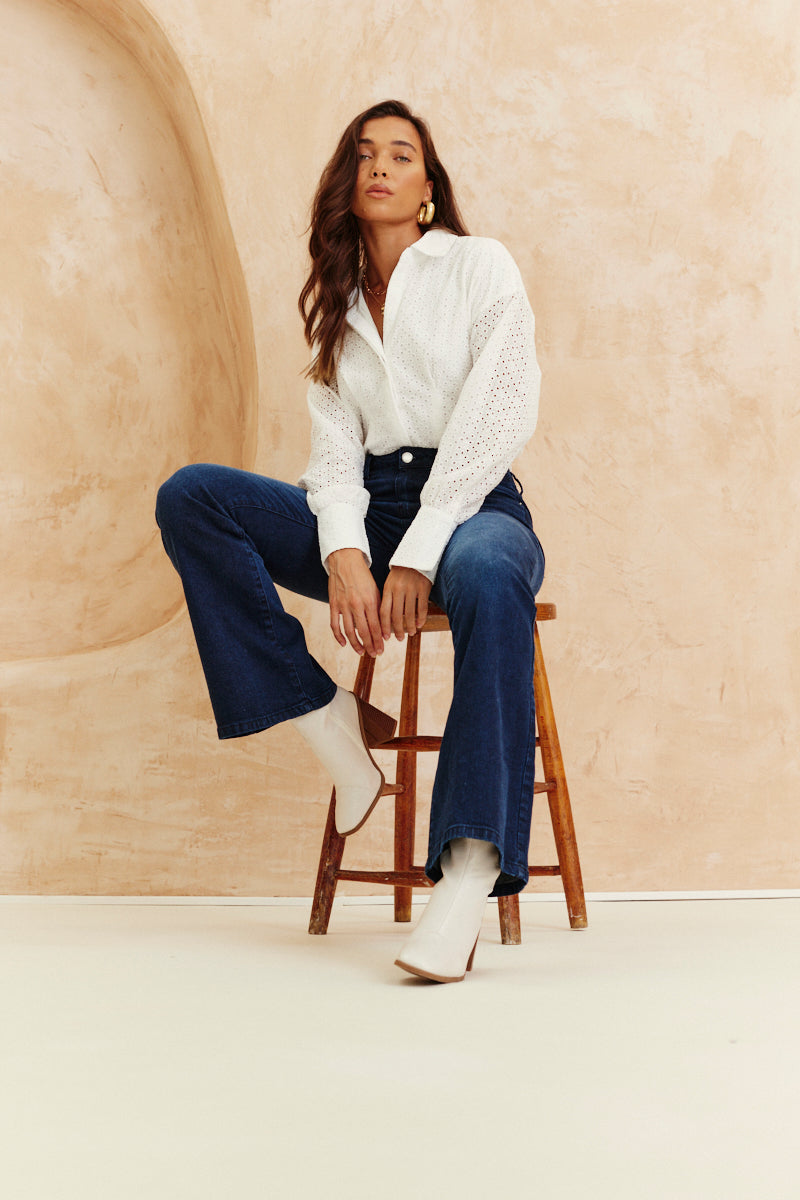 Broderie Shirt Bodysuit