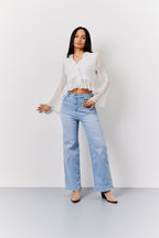 White Chiffon Frill Blouse