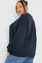 Embroidered Distressed Oversized Sweatshirt