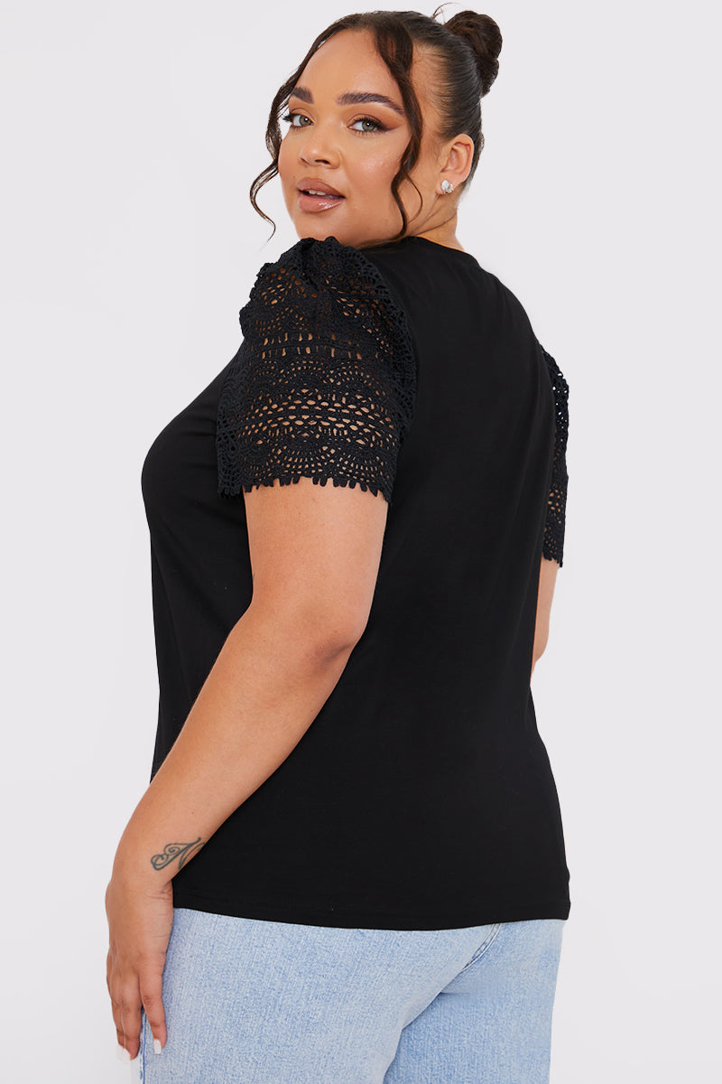 Crochet Sleeve T-Shirt