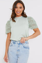 Crochet Sleeve T-Shirt