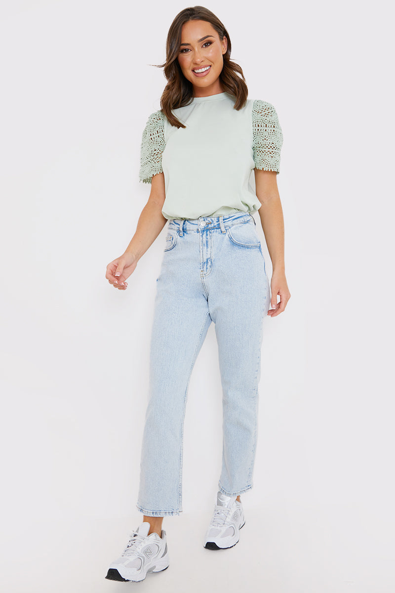 Crochet Sleeve T-Shirt