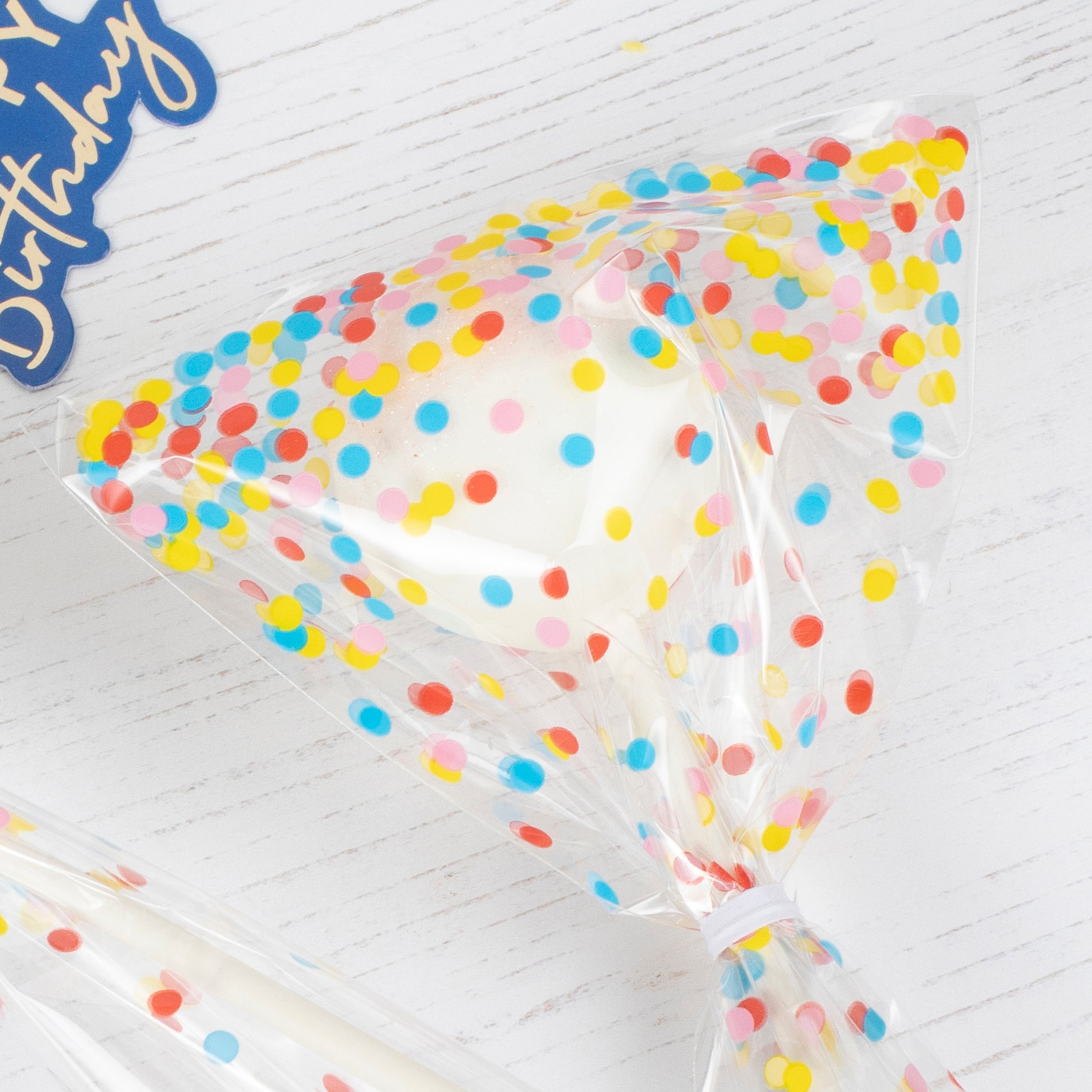 Clear Multicoloured Spot Lollipop Bags- 10 Inner Pack
