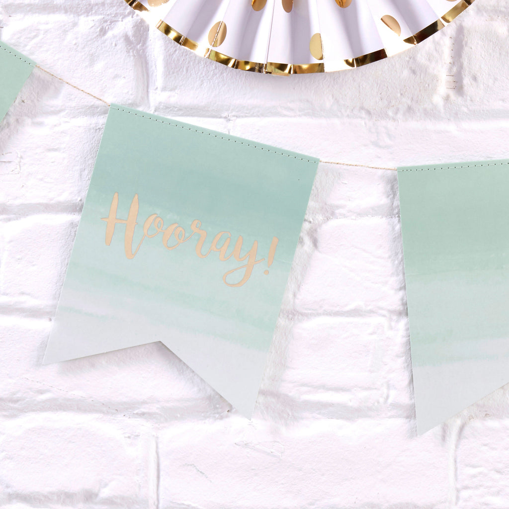 Mint Green Ombre & Gold Foiled Paper Bunting - Pick & Mix