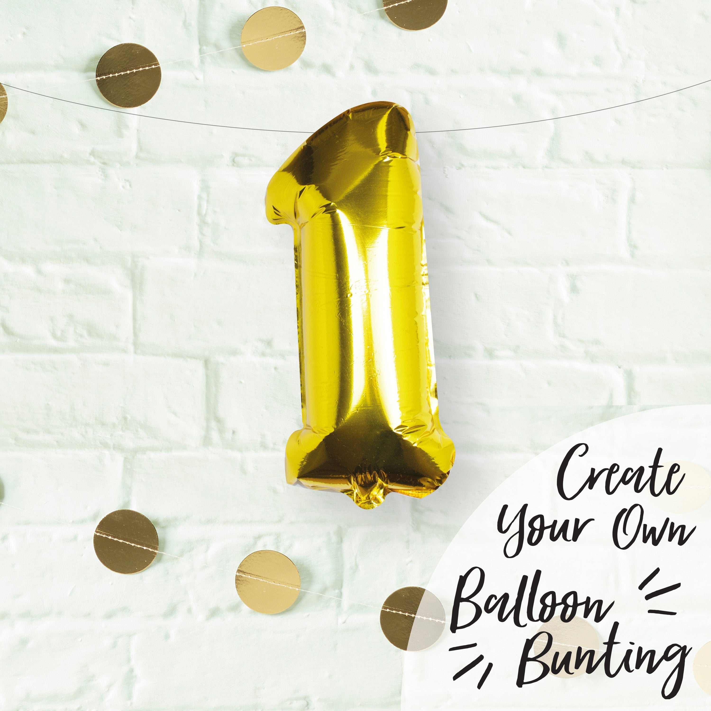Gold Foil Number Balloon- 5 Inner Pack