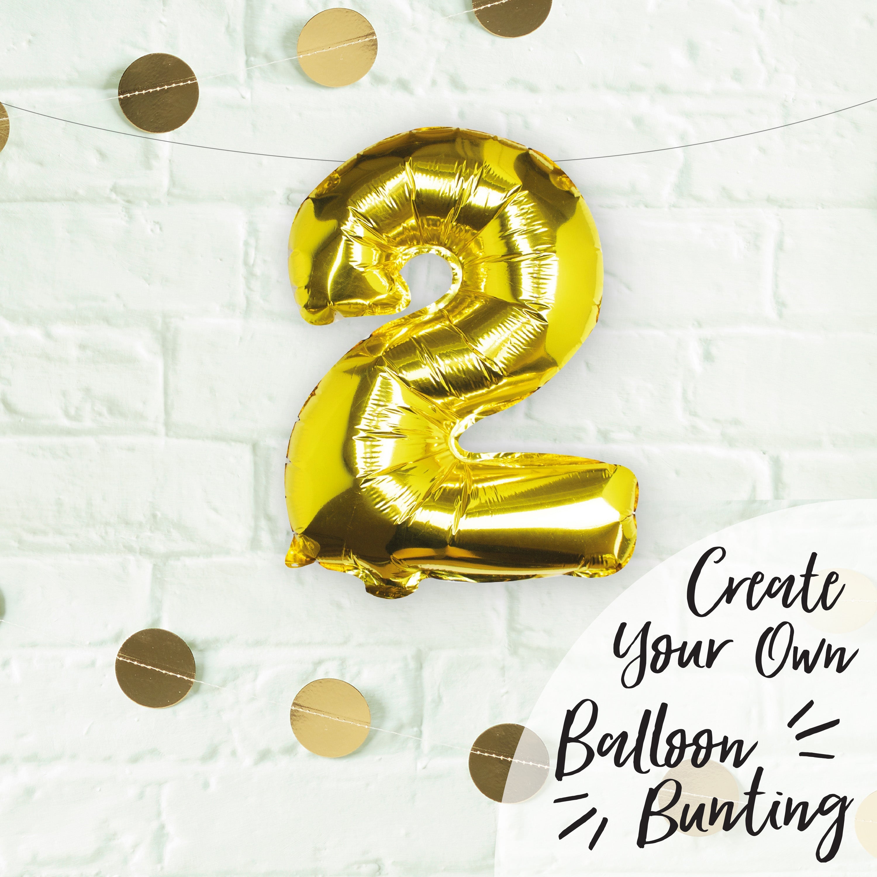 Gold Foil Number Balloon- 5 Inner Pack