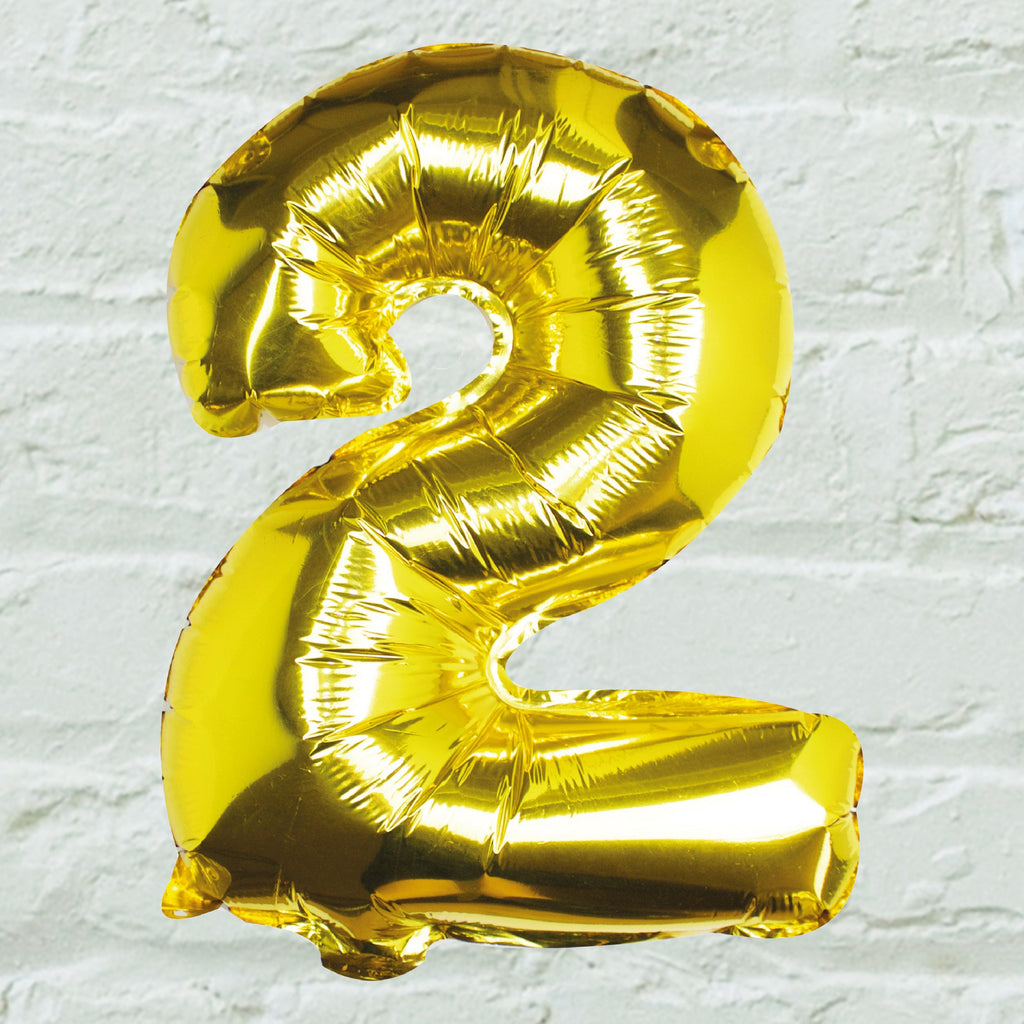 Gold Foil Number Balloon- 5 Inner Pack