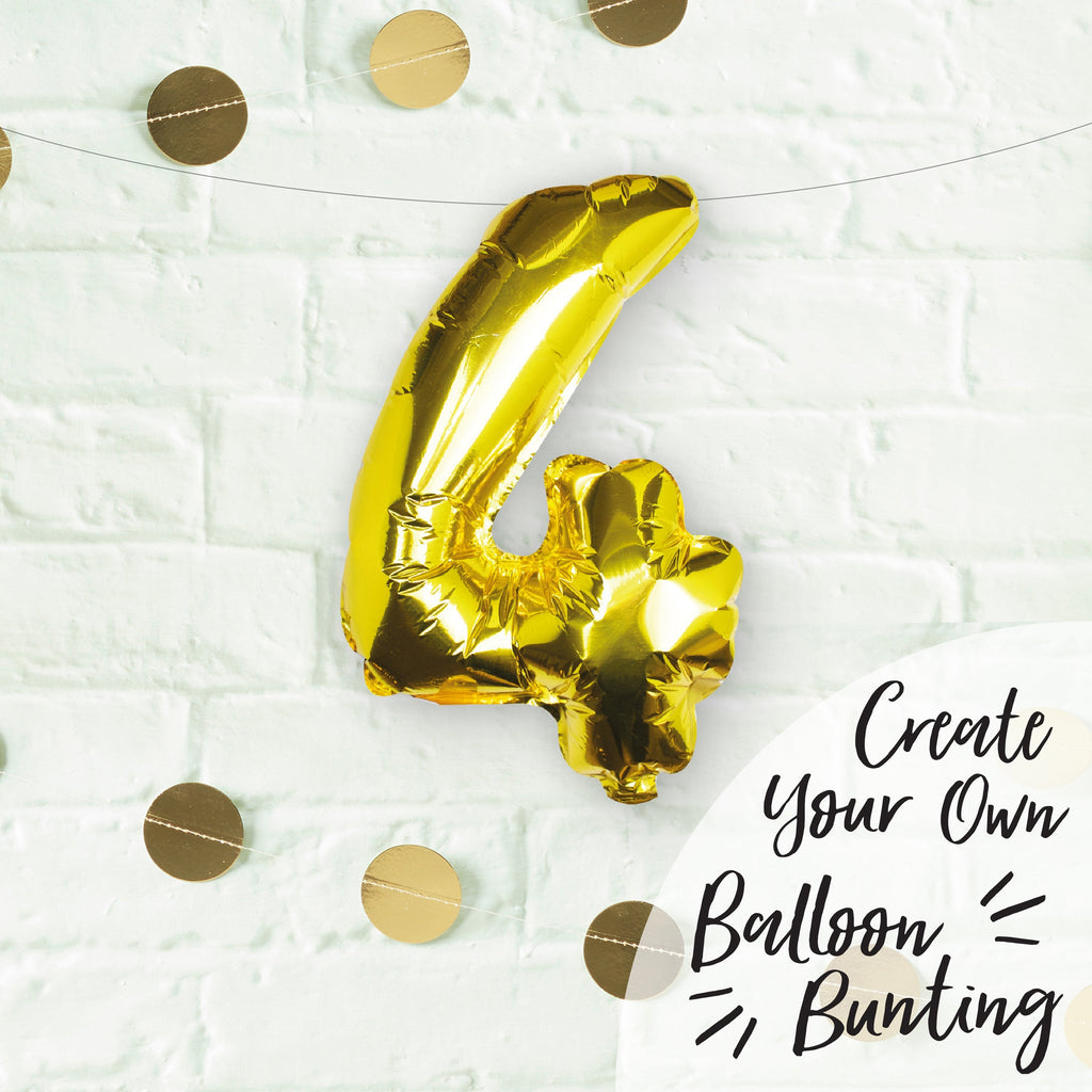 Gold Foil Number Balloon- 5 Inner Pack