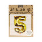 Gold Foil Number Balloon- 5 Inner Pack