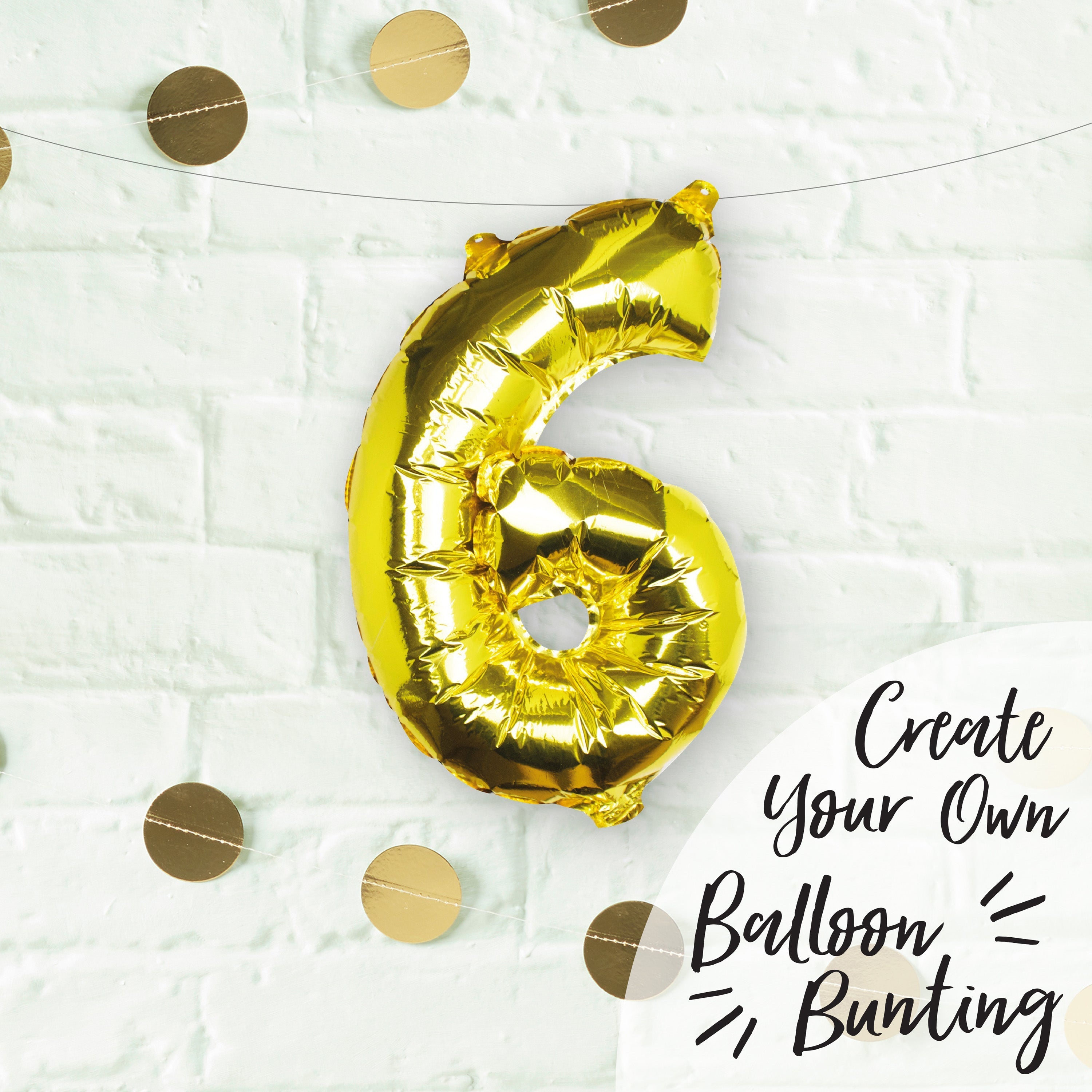 Gold Foil Number Balloon- 5 Inner Pack