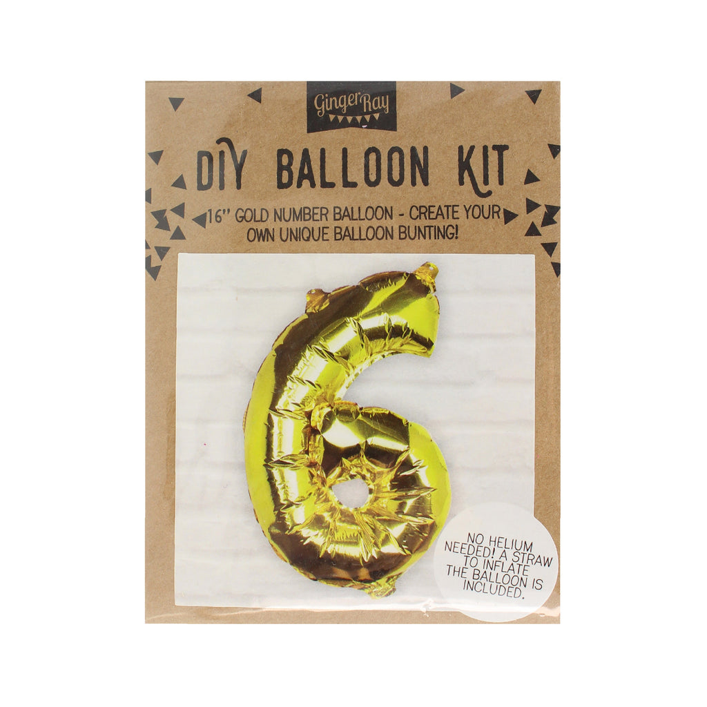 Gold Foil Number Balloon- 5 Inner Pack