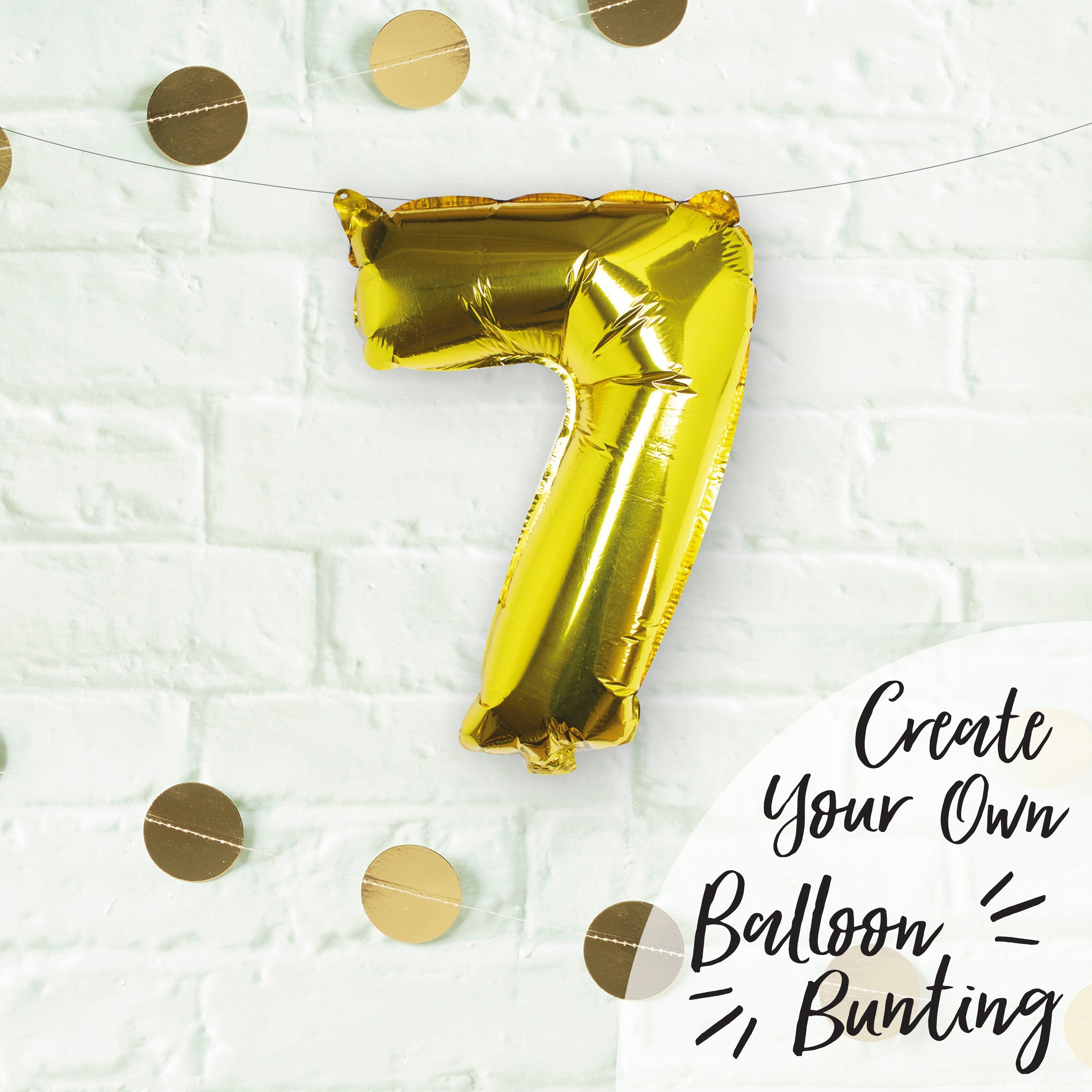 Gold Foil Number Balloon- 5 Inner Pack