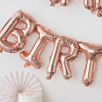 Rose Gold Happy Birthday Bunting Balloon- 10 Inner Pack