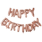 Rose Gold Happy Birthday Bunting Balloon- 10 Inner Pack