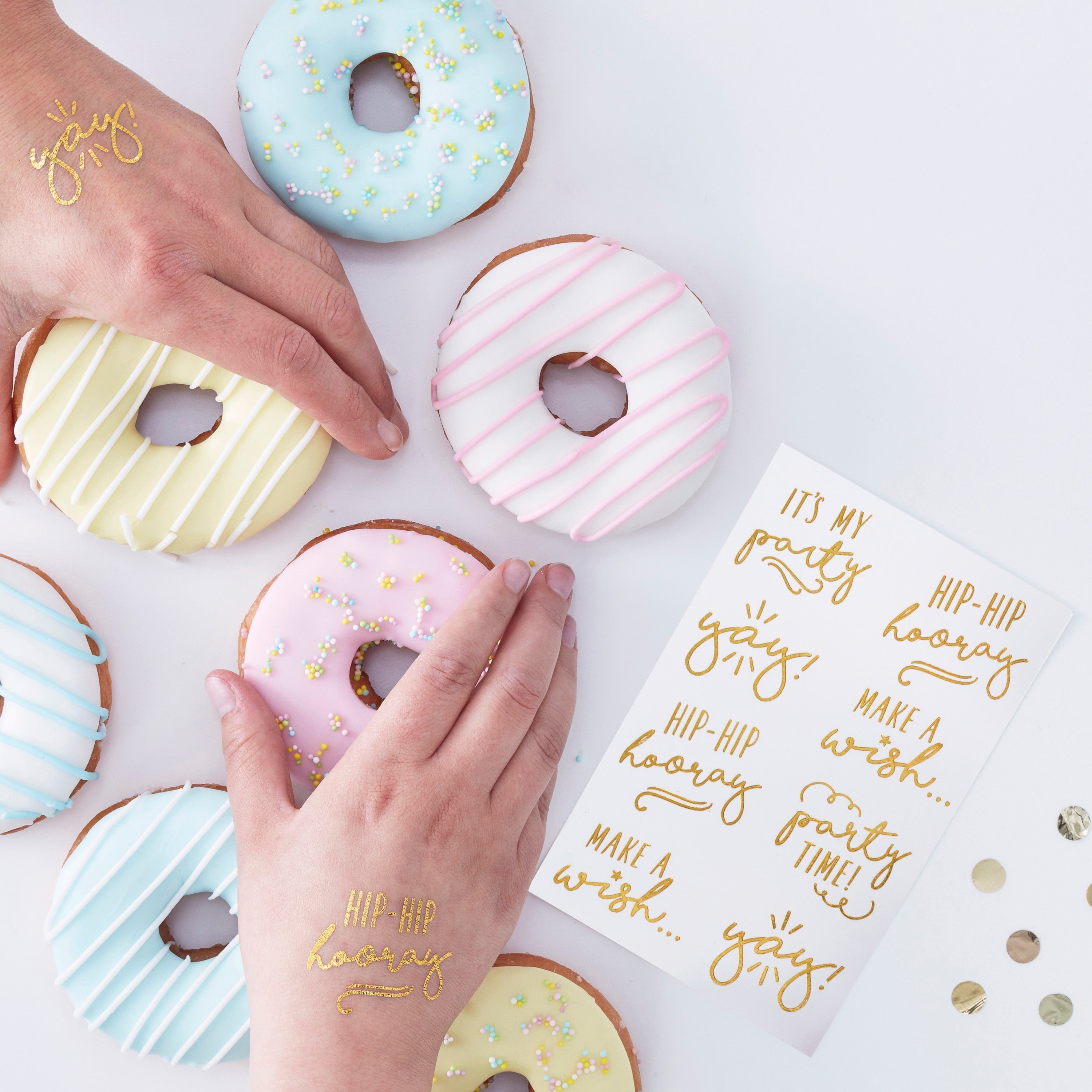 Gold Foiled Temporary Tattoos - Pick and Mix- 10 Inner Pack