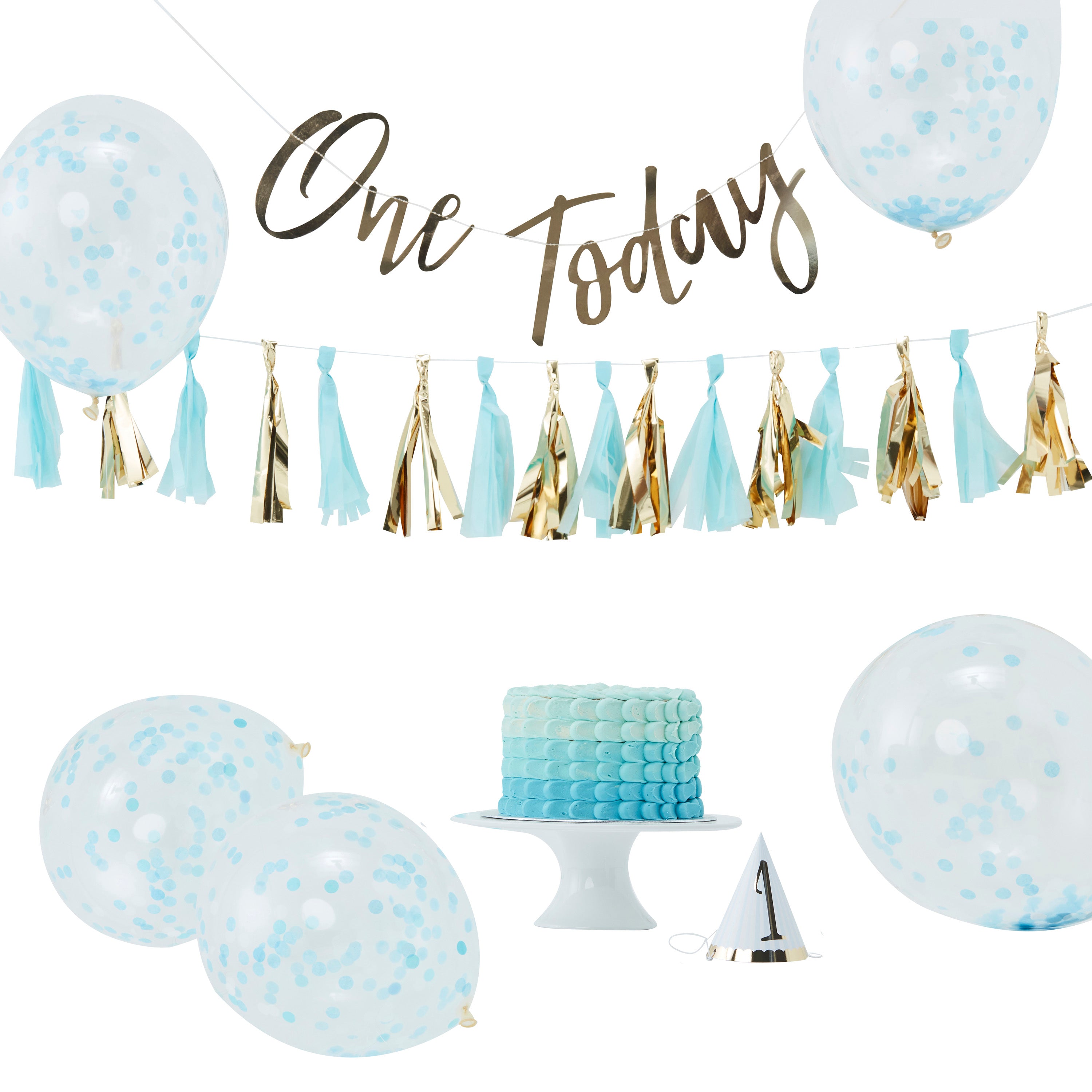 Blue Baby Cake Smash 1st Birthday Kit