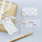Foiled Gold Polka Dot Luggage Tags - Pick and Mix