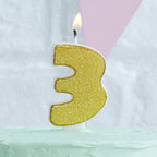Gold Glitter 3 Number Candle - Pick and Mix