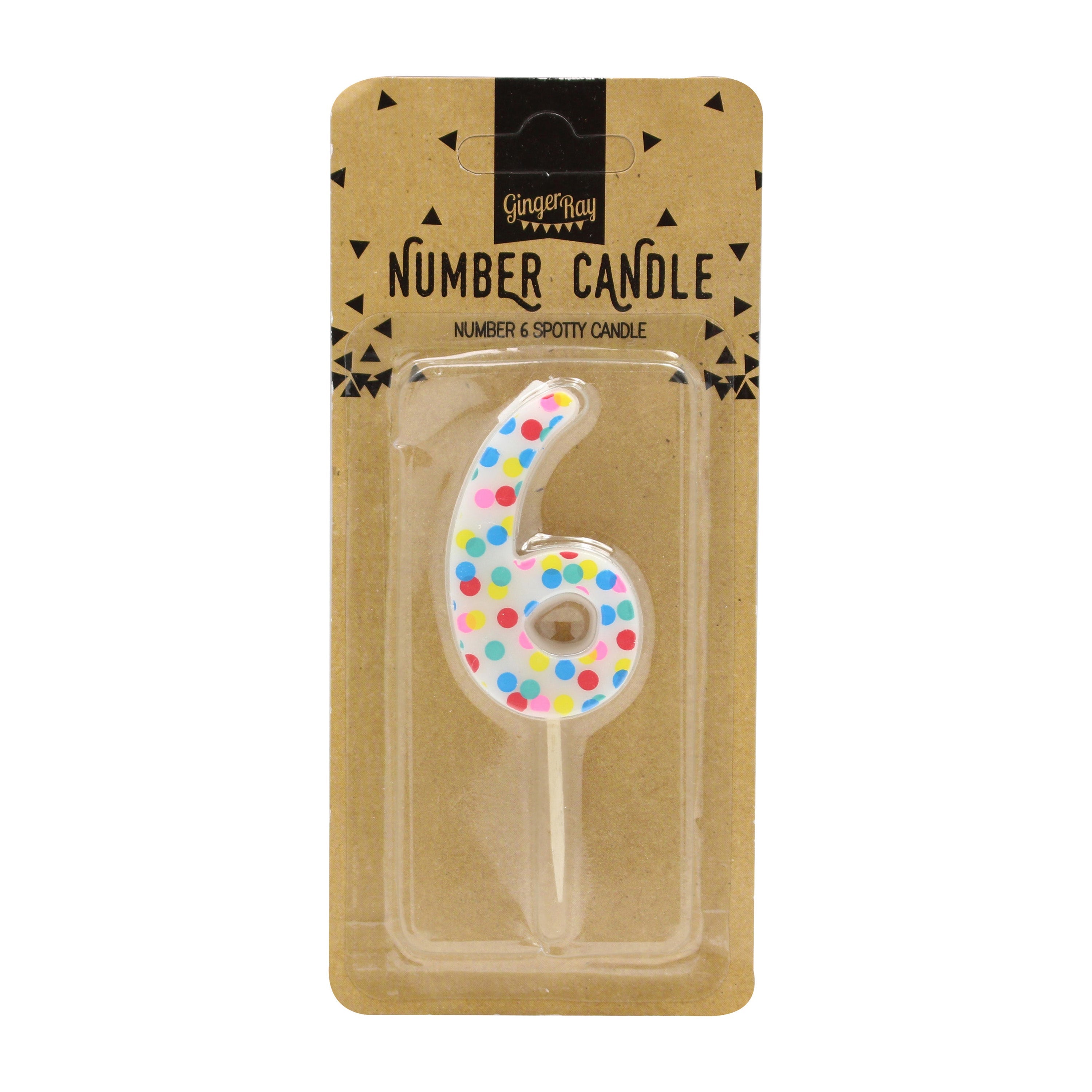 Polka Dot Candle Number 6 - Pick and Mix