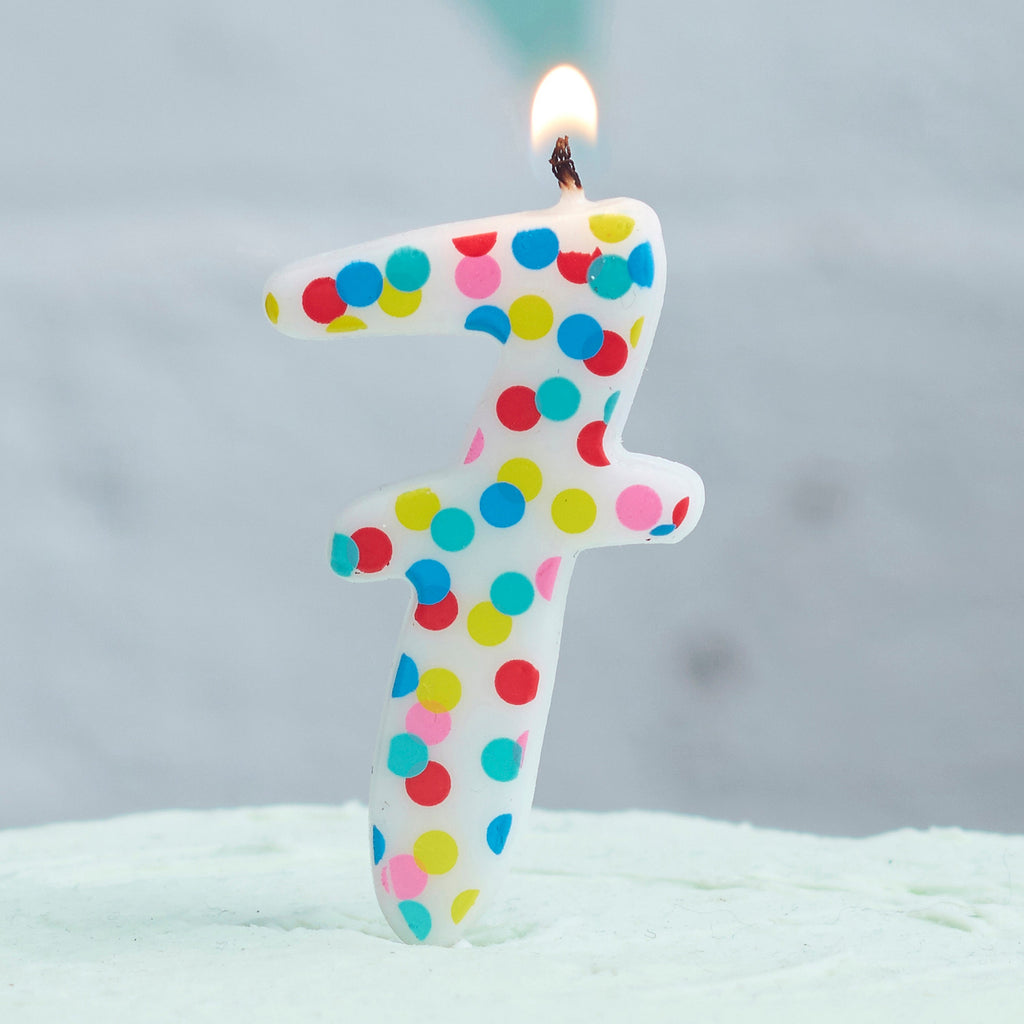 Polka Dot Candle Number 7 - Pick and Mix
