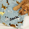 Personalised Dog Print Fleece Blanket