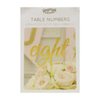 Gold Glitter Wedding Table Numbers 1-12