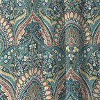 Palais Teal Pencil Pleat Curtains