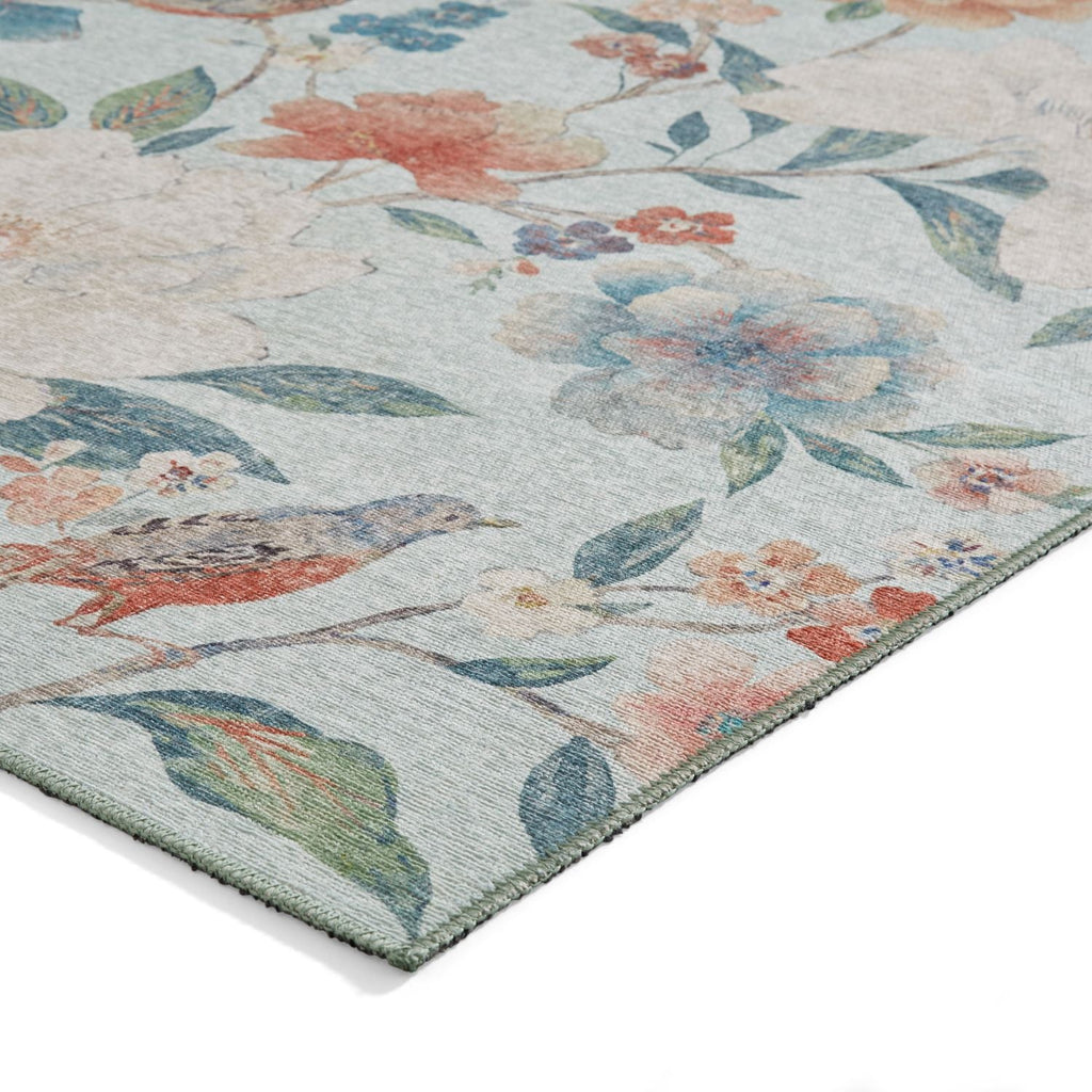 Catherine Lansfield Pipa Floral Blue Rug