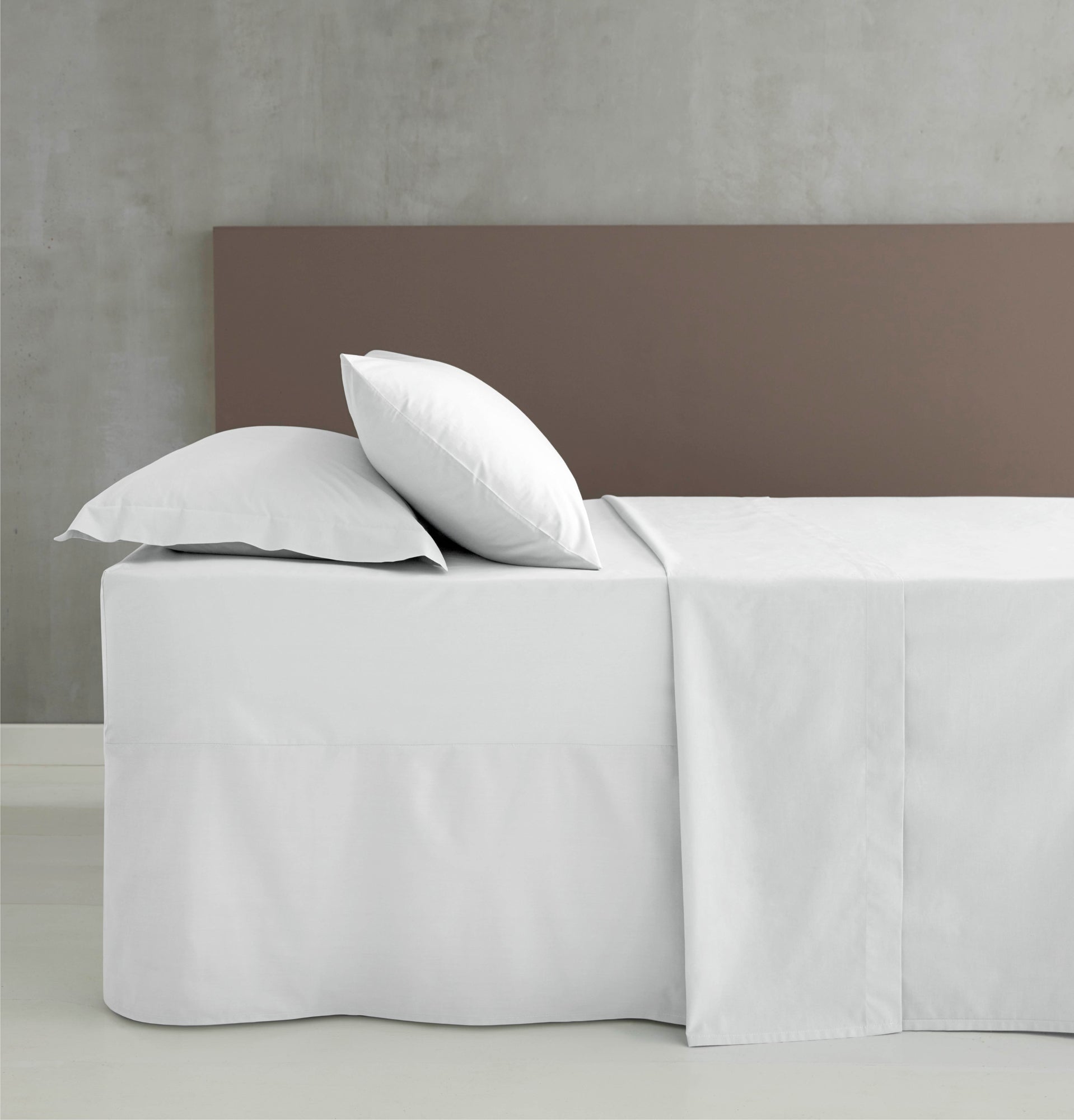 Catherine Lansfield White Easy Iron Box Pleated Base Valance Sheet