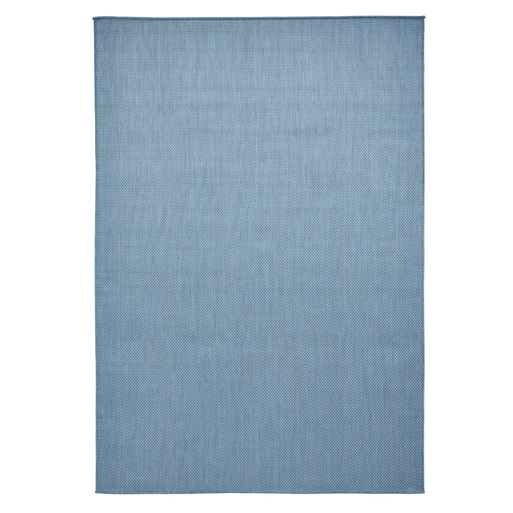 POP Outdoor Blue Flat Weave Plain Rug