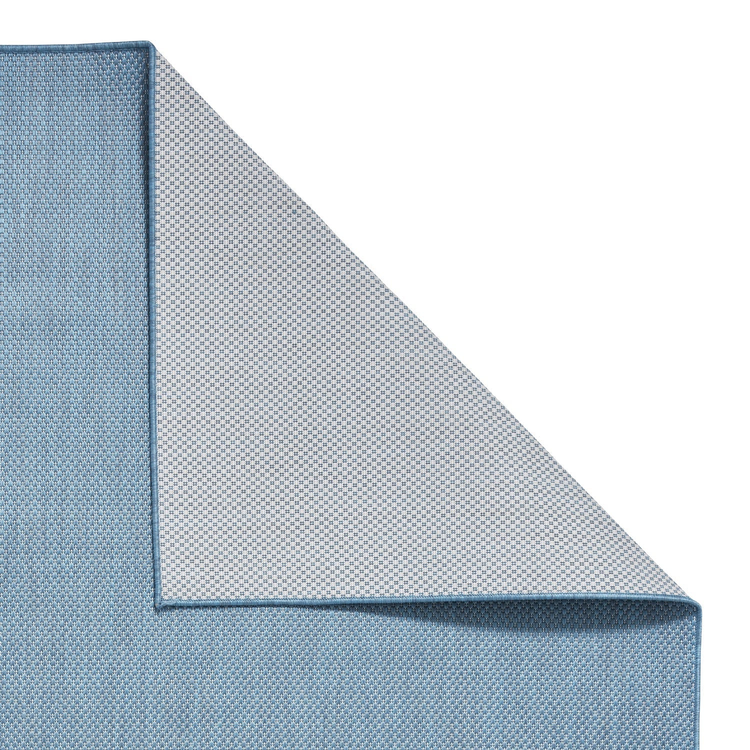POP Outdoor Blue Flat Weave Plain Rug