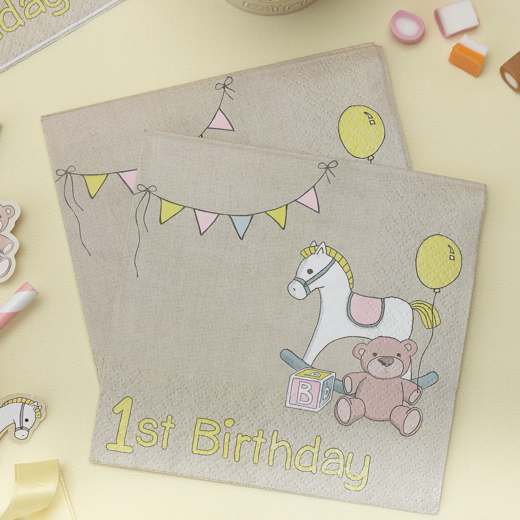 1st Birthday Napkins - Rock-a-bye