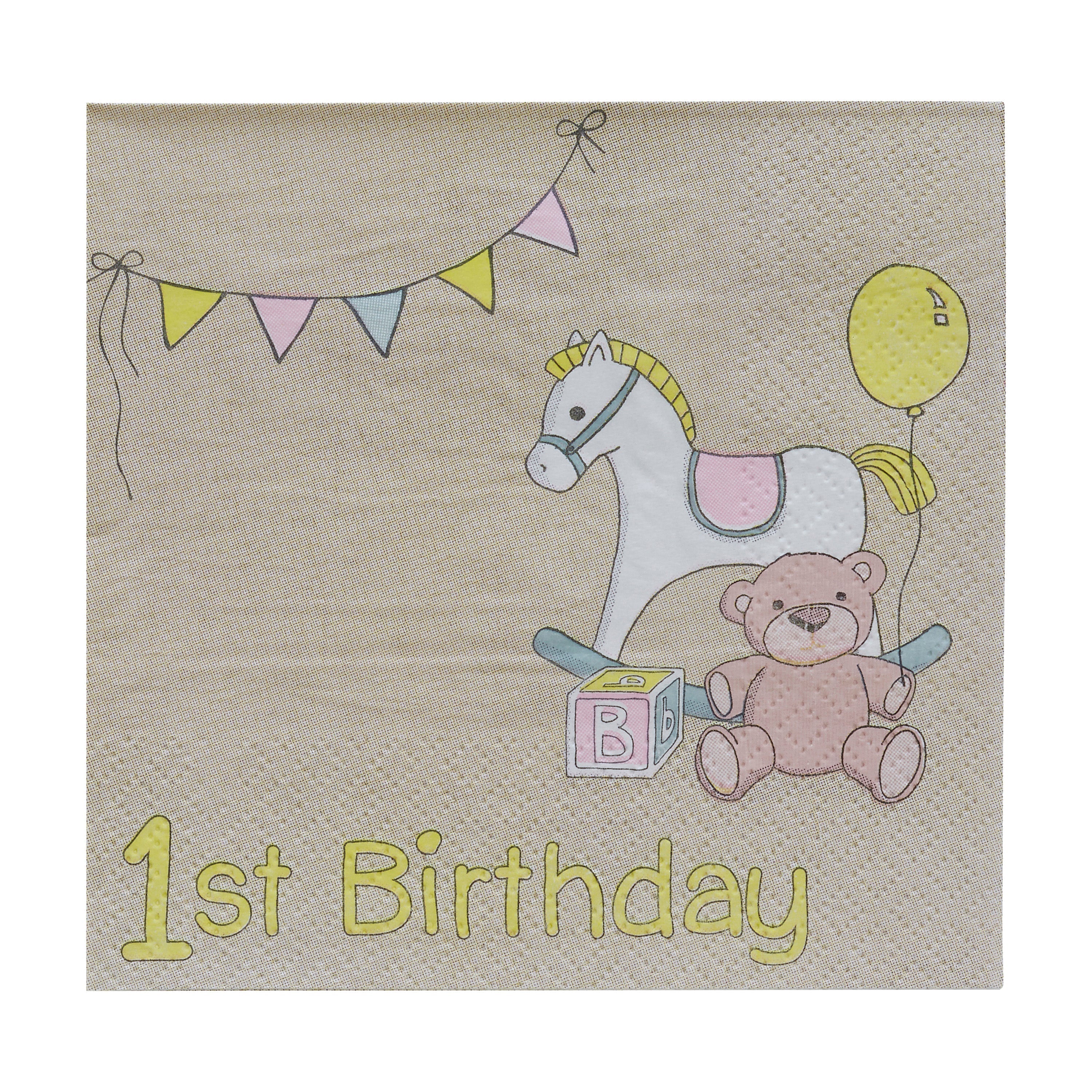 1st Birthday Napkins - Rock-a-bye- 10 Inner Pack