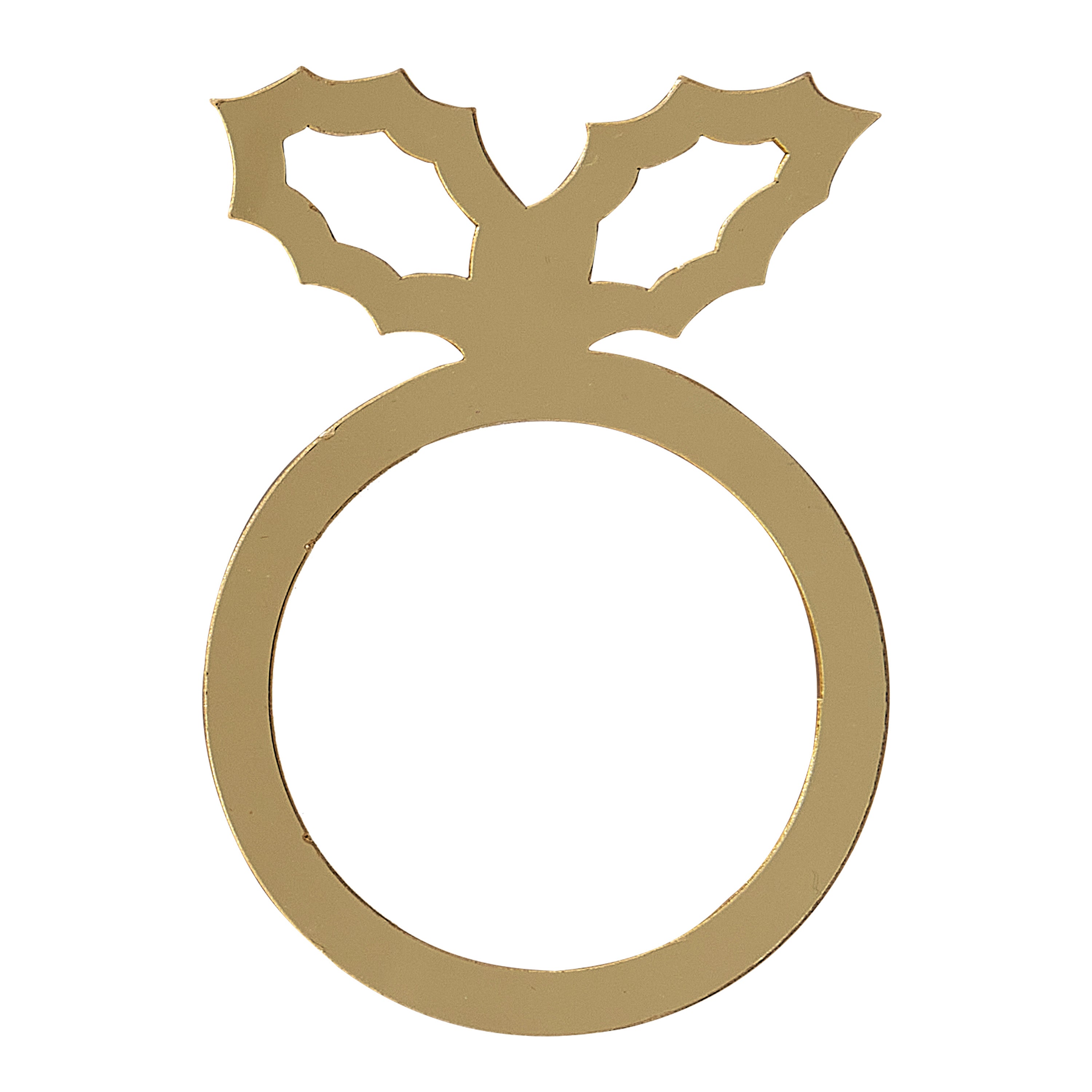 Gold Acrylic Holly Napkin Rings- 5 Inner Pack