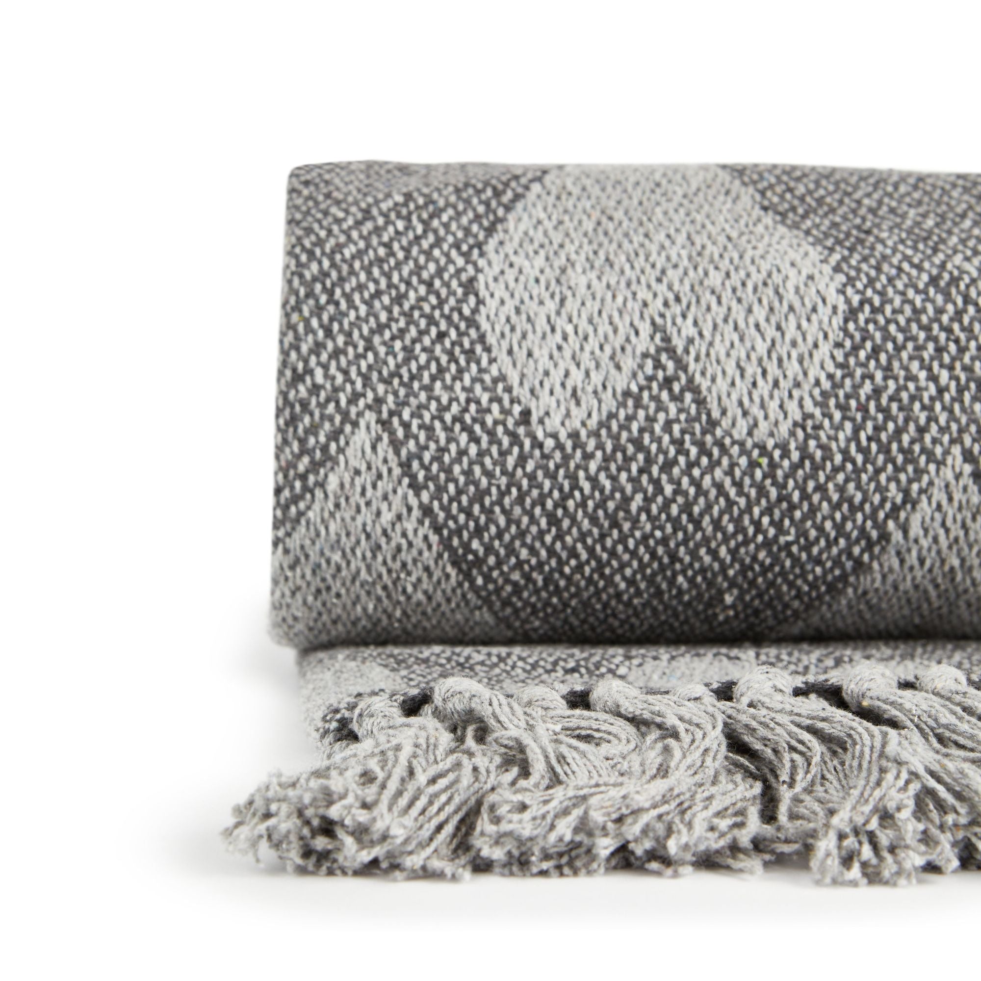 Grey Heart Recycled Cotton Throw