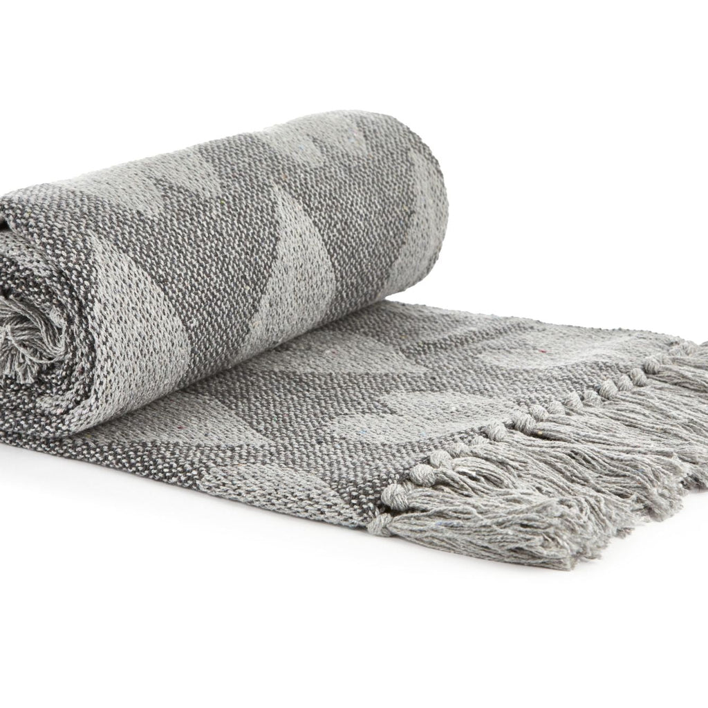 Grey Heart Recycled Cotton Throw