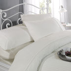 Cream Ritz 300 Thread Count 100% Cotton Satin Stripe Duvet Set