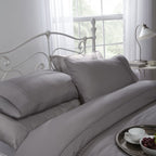 Silver Ritz 300 Thread Count 100% Cotton Satin Stripe Duvet Set