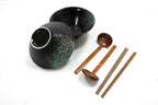 Ramen Bowl Set of 2 Includes Chopsticks & Spoons Green | M&W