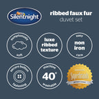 Silentnight Faux Fur Black Reversible Duvet Set