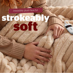 Silentnight Luxury Ribbed Faux Fur Natural Heated Throw