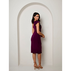 Chi Chi London One Shoulder Wrap Detail Midi Dress in Purple