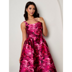 Chi Chi London Sleeveless Floral Fit and Flare Midi Dress in Purple