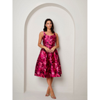 Chi Chi London Sleeveless Floral Fit and Flare Midi Dress in Purple